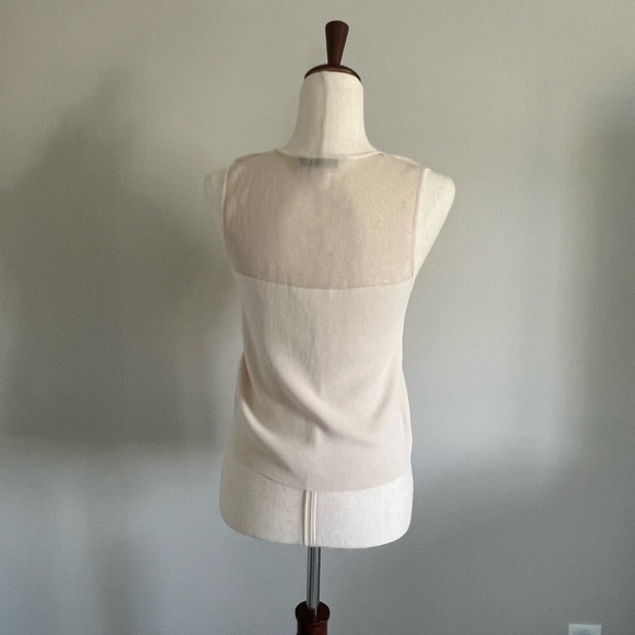 ZARA Sheer Sweetheart Neckline Tank Ivory Size L - Picture 3 of 5